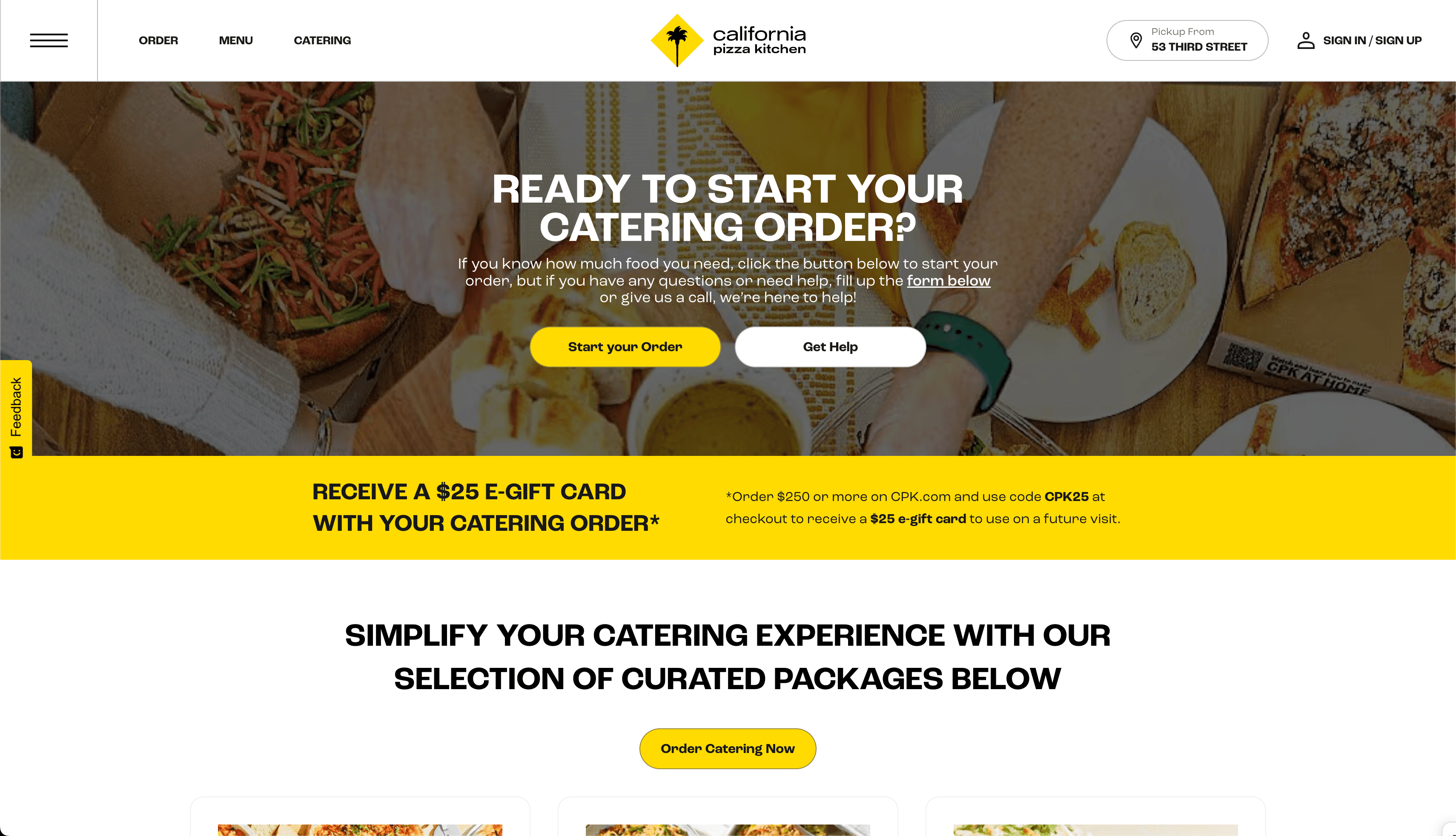 California Pizza Kitchen screenshot